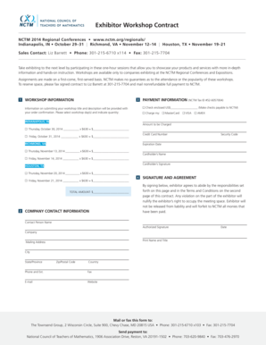 Exhibitor Workshop Contract - National Council of Teachers of ... - nctm