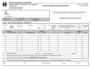 Minnesota Vehicle Registration Application