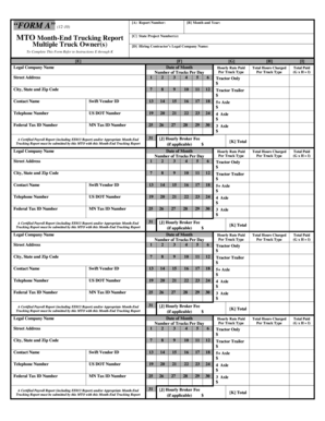 MTO Month-End Trucking Report