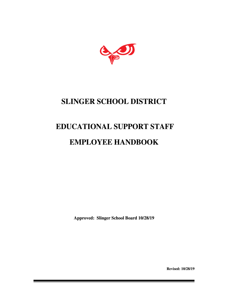 Fillable Online SLINGER SCHOOL DISTRICT EDUCATIONAL SUPPORT STAFF