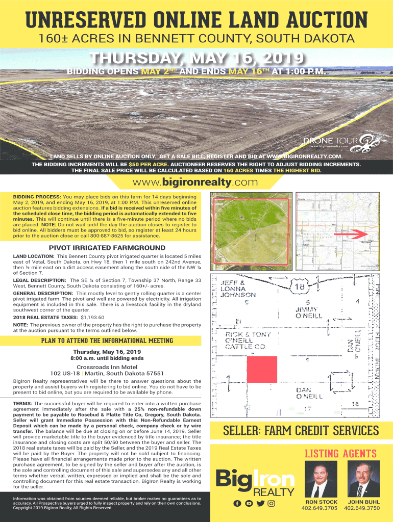 Fillable Online 160 ACRES IN COUNTY, SOUTH DAKOTA Fax Email Print pdfFiller