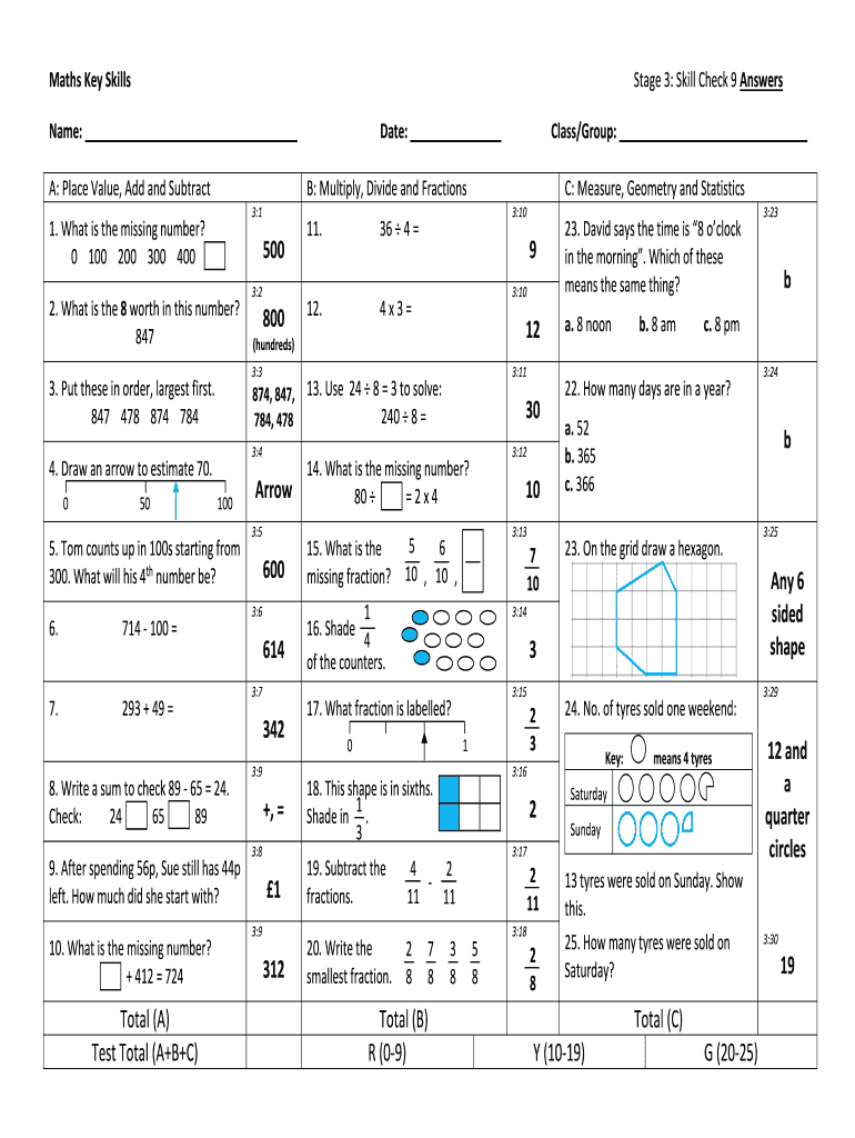 Fillable Online Stage 3 Check 9 Answers Fax Email Print - pdfFiller