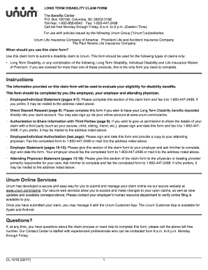Long Term Disability Claim Form