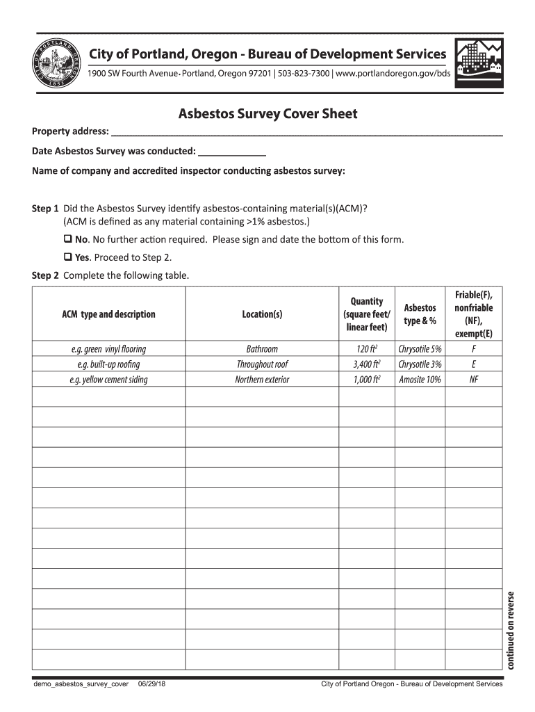 Fillable Online City of Portland, Oregon - Bureau of Development ...