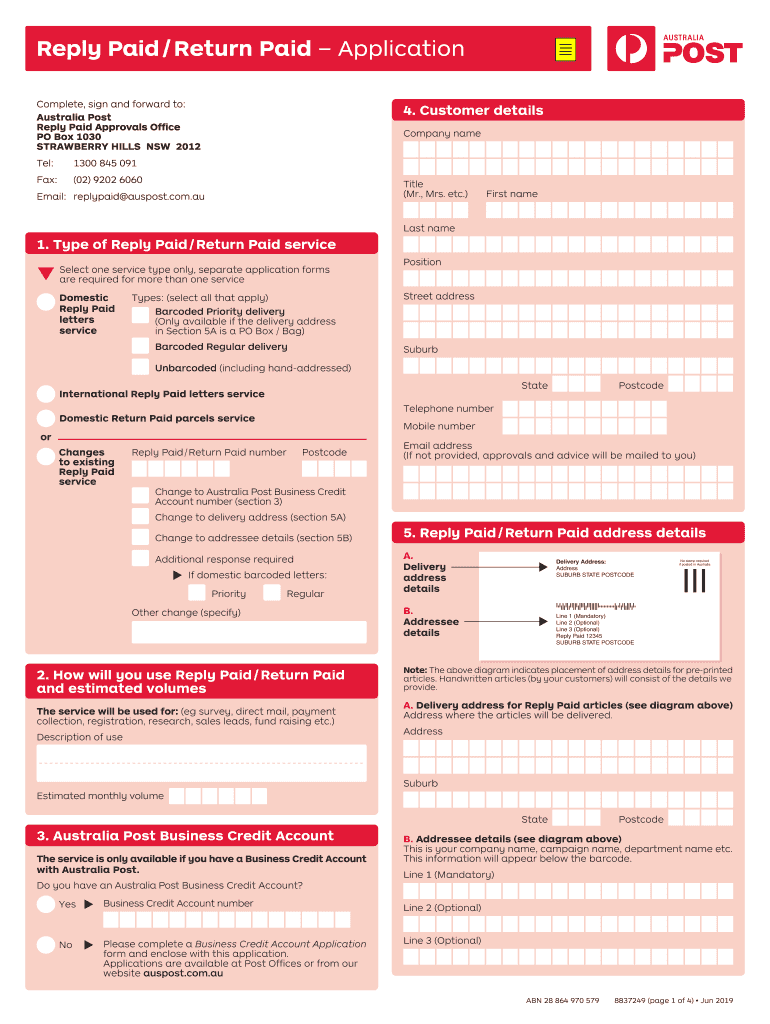 reply paid address Preview on Page 1