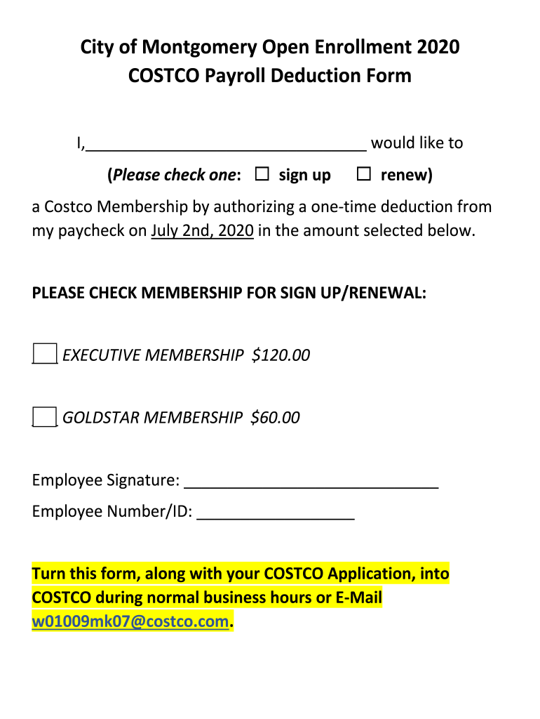 Fillable Online Gold Star Executive Membership New Member Costco