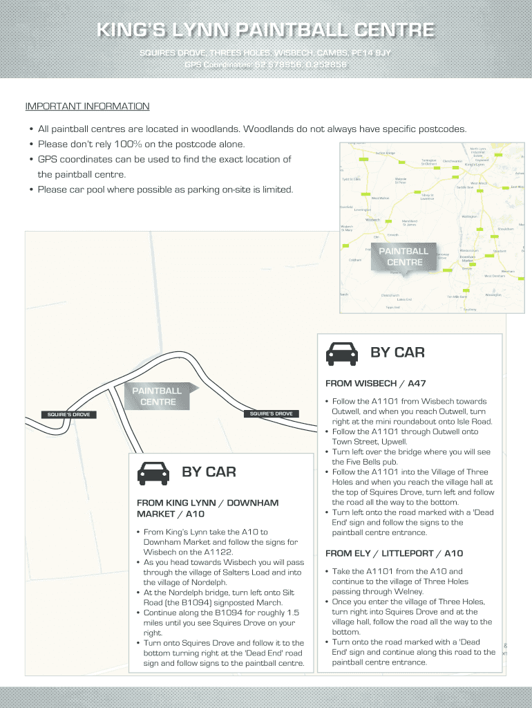 Fillable Online KINGS LYNN PAINTBALL CENTRE Delta Force Paintball Fax
