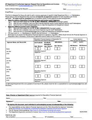 UF Department ID Authorized Approver Request Form Name ...