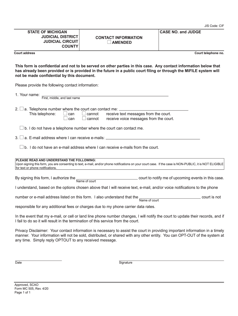 mc 505 form Preview on Page 1