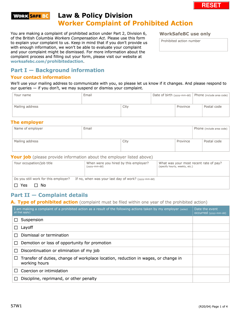 worksafebc anonymous complaint Preview on Page 1
