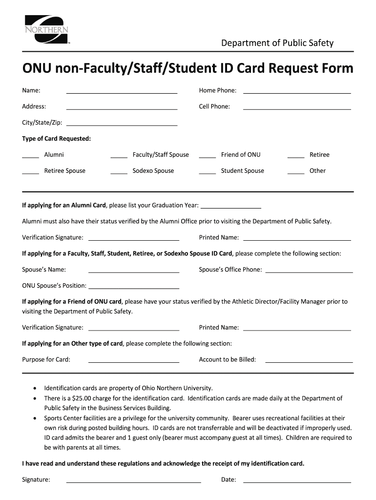 Fillable Online spouse/partner id card request form Cornell