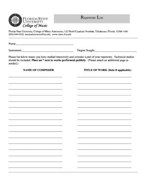 Fillable Online repertoire fillable - Comprehensive Solo Repertoire ...