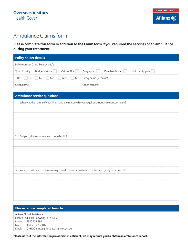Ambulance Claims form - ??????????TOEIC Preview on Page 1