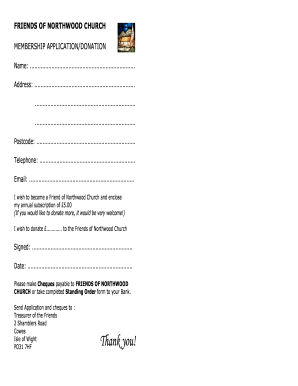 Membership Application Form 2020 - Northwood Village