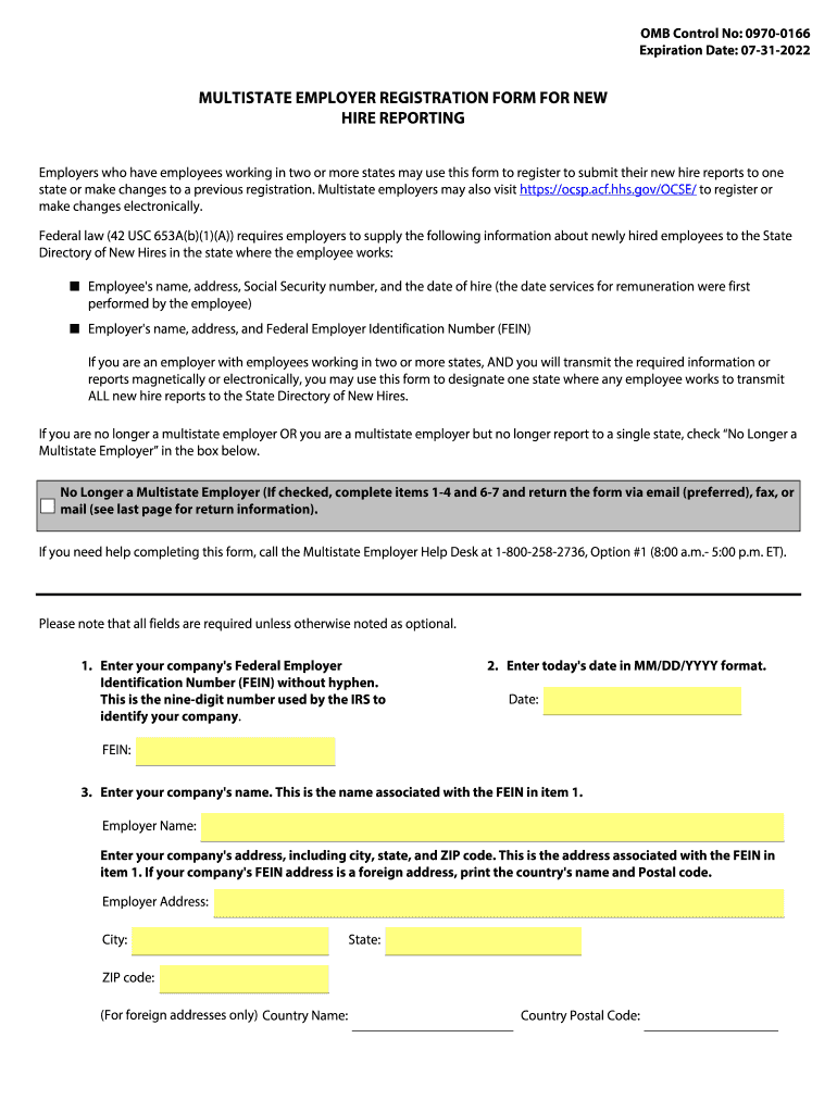 employer registration form Preview on Page 1