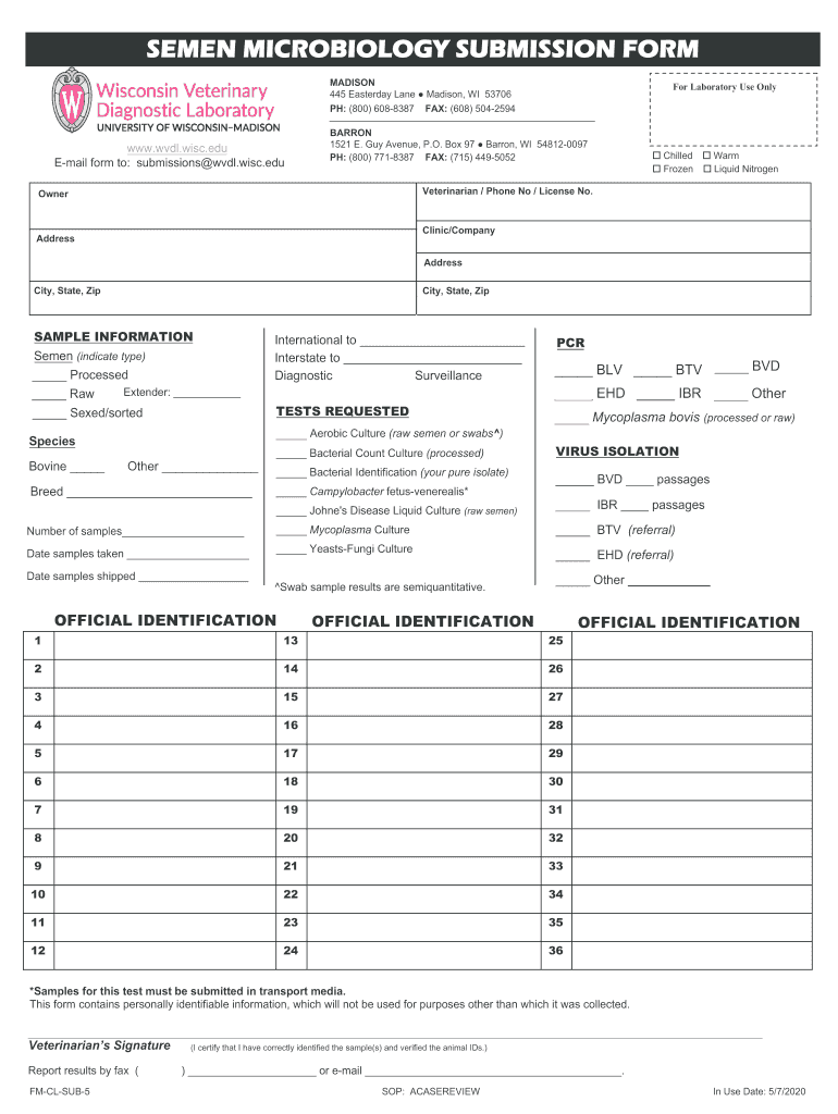 Semen Microbiology Diagnostics Form Preview on Page 1