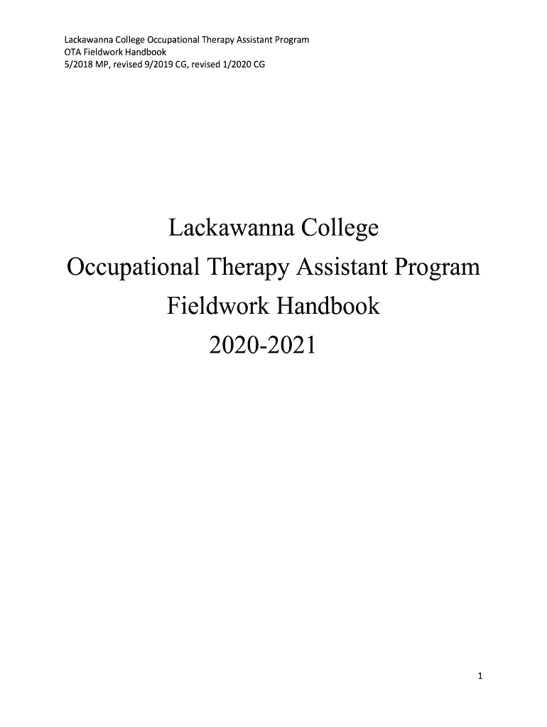 Fillable Online Lackawanna College Occupational Therapy Assistant