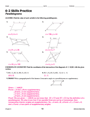 8 2 Skills Practice Parallelograms