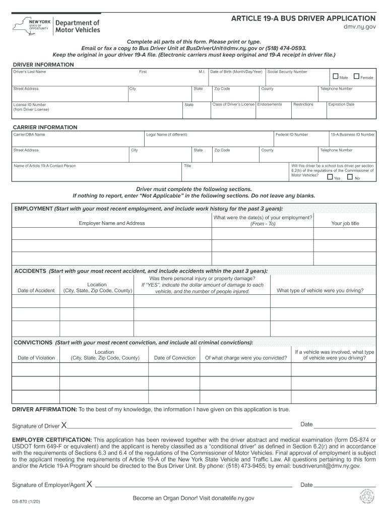 New York DMVInformation and forms (Article 19-A) Preview on Page 1