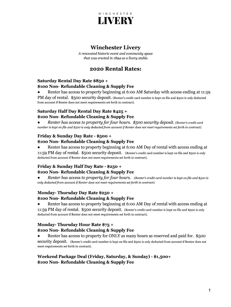 Livery Winchester Tn Fill Online, Printable, Fillable, Blank pdfFiller