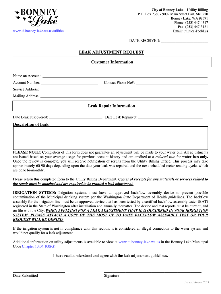 City Of Bonney Lake Utilities Fill Online, Printable, Fillable, Blank