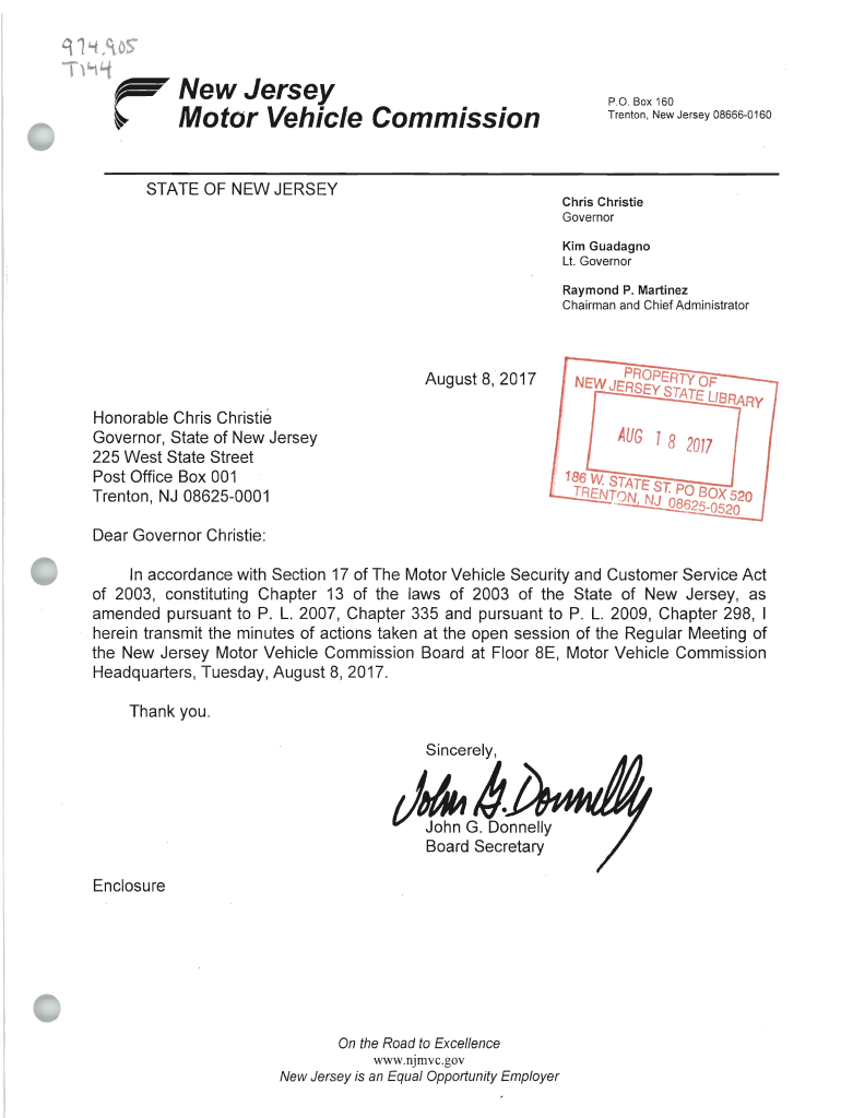 Fillable Online Motor Vehicle Advisory NJ.gov Fax Email Print pdfFiller