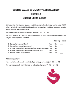 Concho Valley Community Action Agency COVID-19 Survey