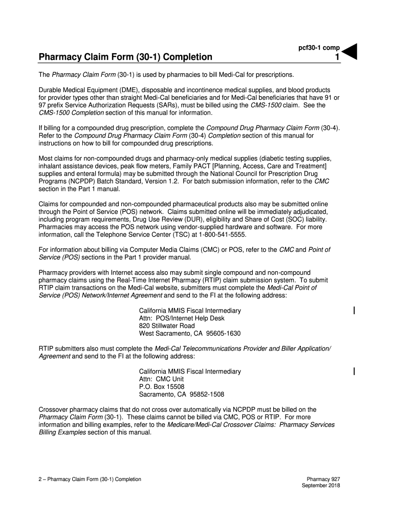 pharmacy claim form 30 1 Preview on Page 1