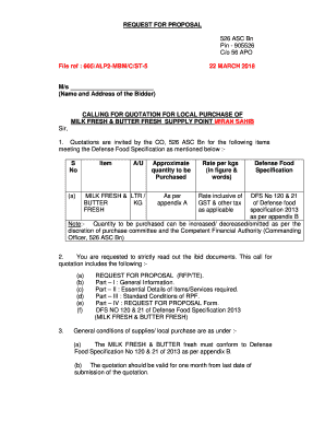 Fillable Online Sample Letter Reply For Quotation Request Fax Email Print Pdffiller