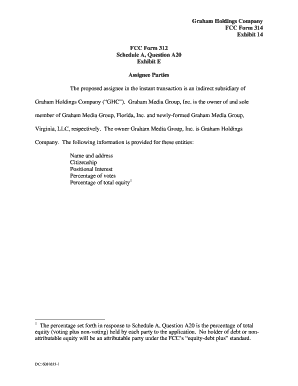 Graham Holdings Company FCC Form 314 Exhibit 14 FCC Form ...