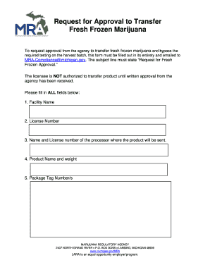 fresh frozen form - State of Michigan