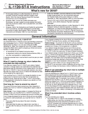 Fillable Online Illinois Form IL-1120-ST-X (Amended Small Business ...