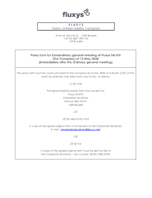 F L U X Y S Public Limited Liability Company Kunstlaan 31 ...