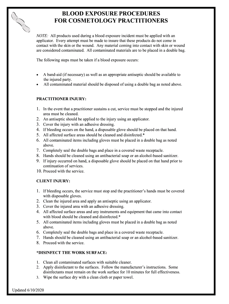 BLOOD EXPOSURE PROCEDURES Preview on Page 1
