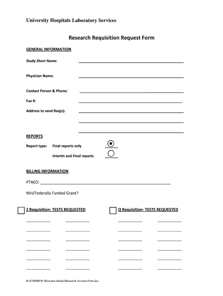 Fillable Online Research Requisition Request Formv12-14-12.doc Fax ...