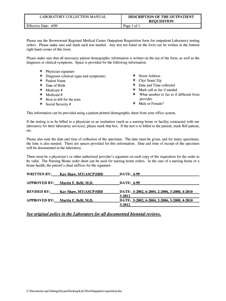 Fillable Online The following order form details the tests included in