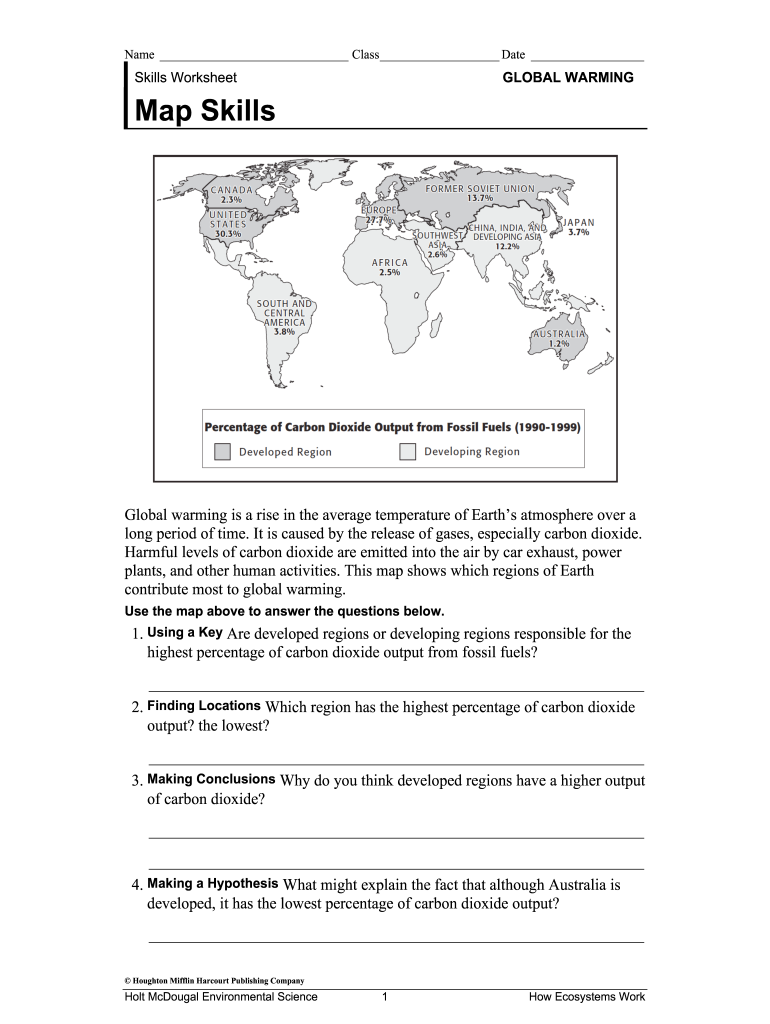 Map Skills Global Warming Answer Key Fill Online Printable Fillable
