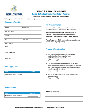SERVICE & SUPPLY REQUEST FORM