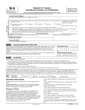 Fillable Online Request for Taxpayer Identification Number and Certification - Form ... Fax ...