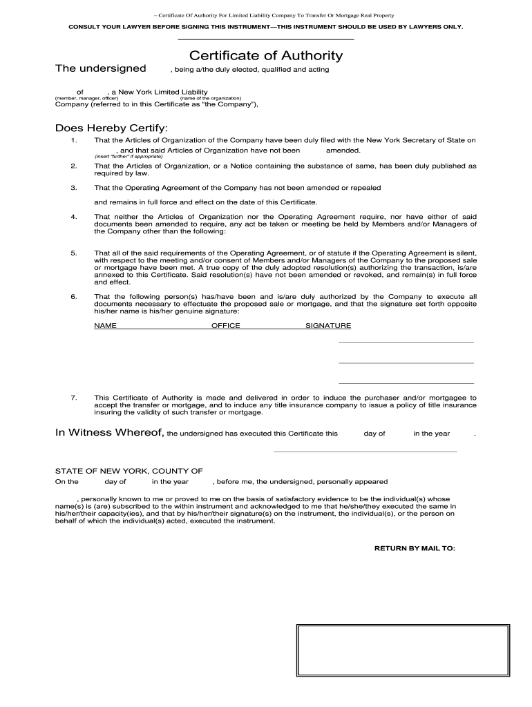 Fillable Online SL2025 Certificate Of Authority For Limited Liability