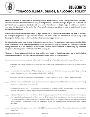 Drug &amp; Alcohol Policy- Bluecoats copy