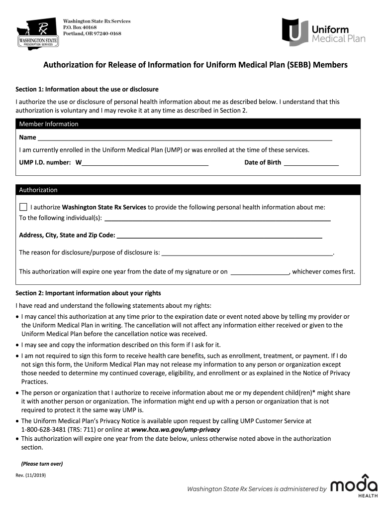 Fillable Online Authorization for Release of Information for Uniform