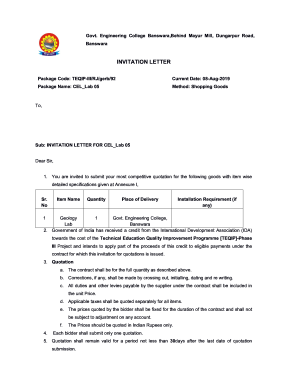 Invitation letter - GEC Banswara