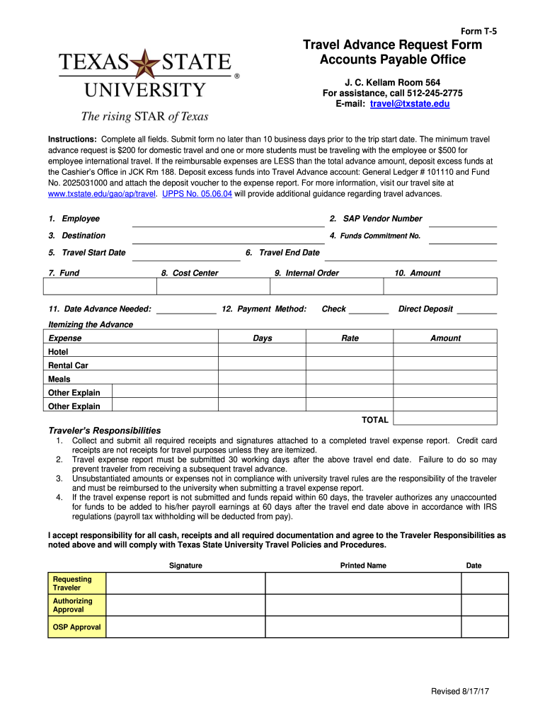 texas travel form Preview on Page 1