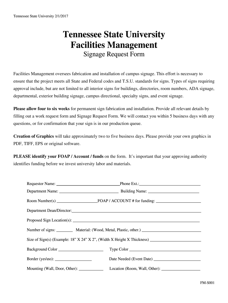 Fillable Online Signage request form.docx Fax Email Print pdfFiller