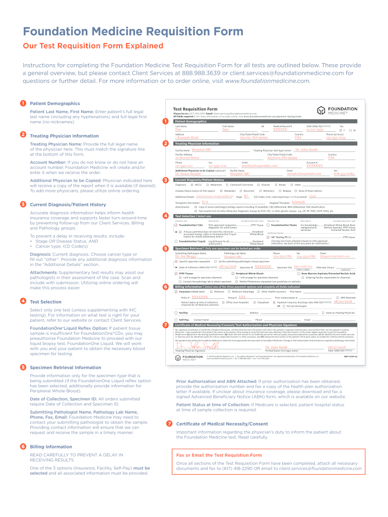 Foundation Medicine Test Requisition Form Fill Online, Printable