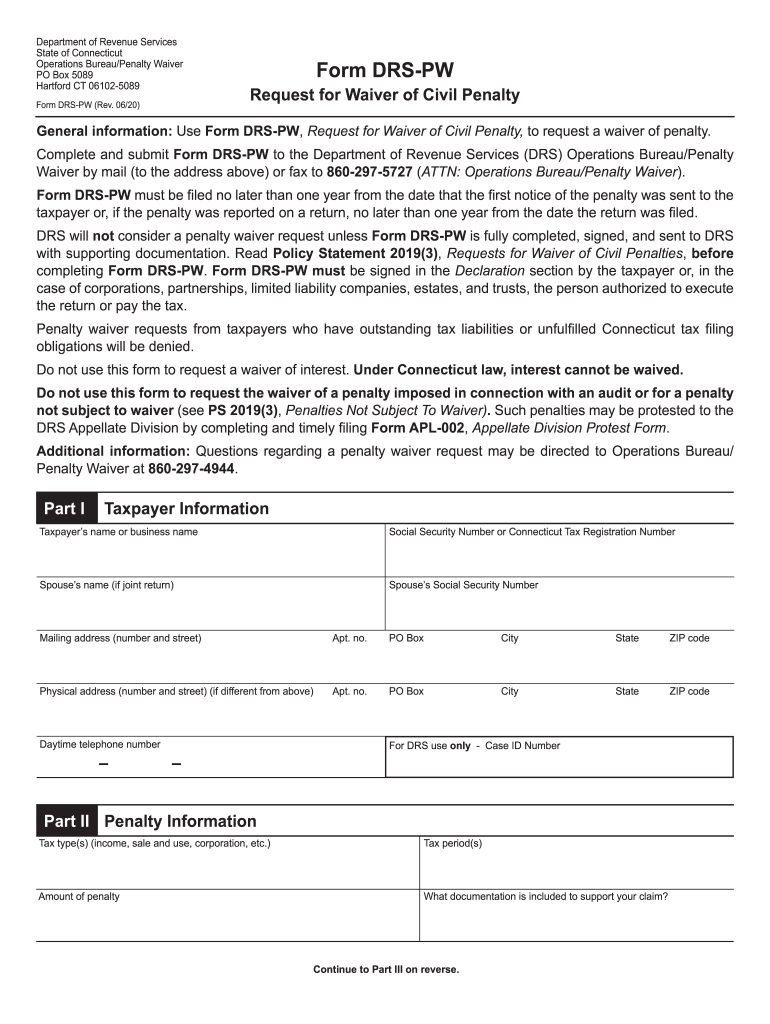 form drs pw Preview on Page 1