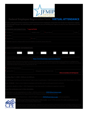 Federal Employee Registration Form - VIRTUAL ATTENDANCE
