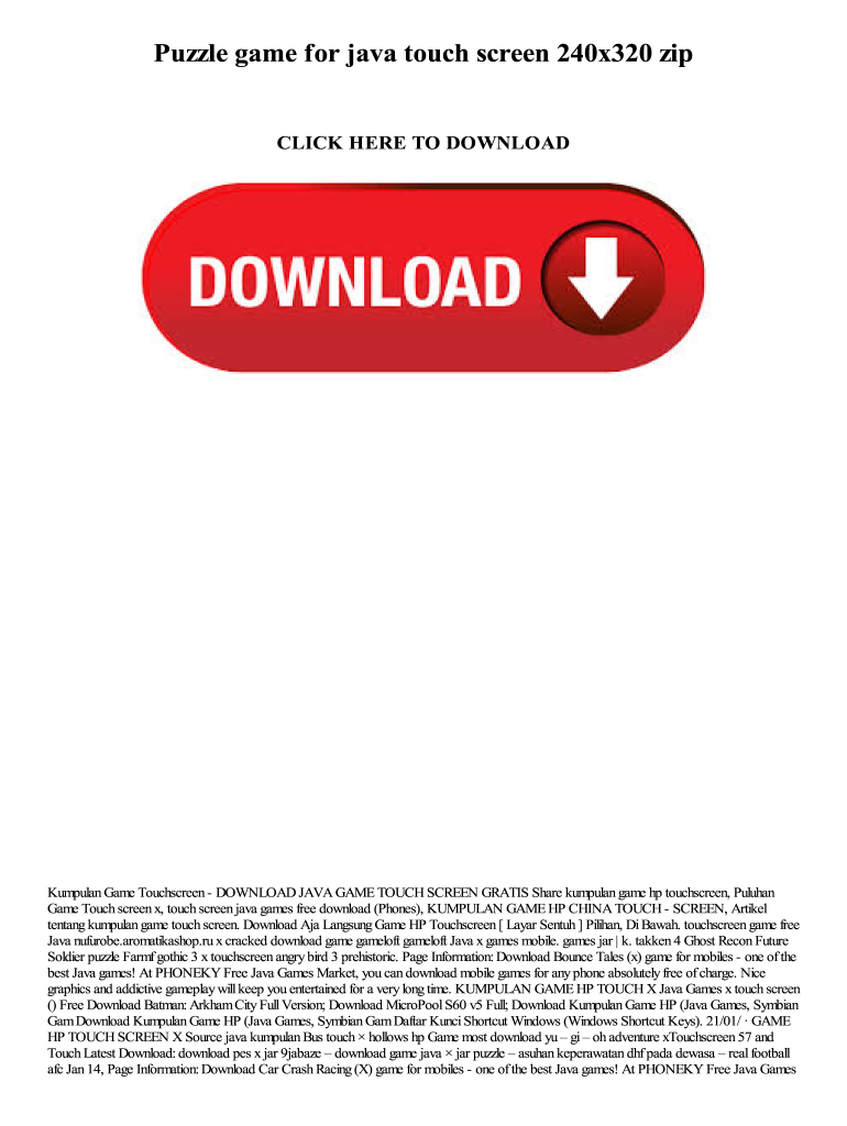 Gameloft Java Games Download For Mobile 240x320 Fill Online