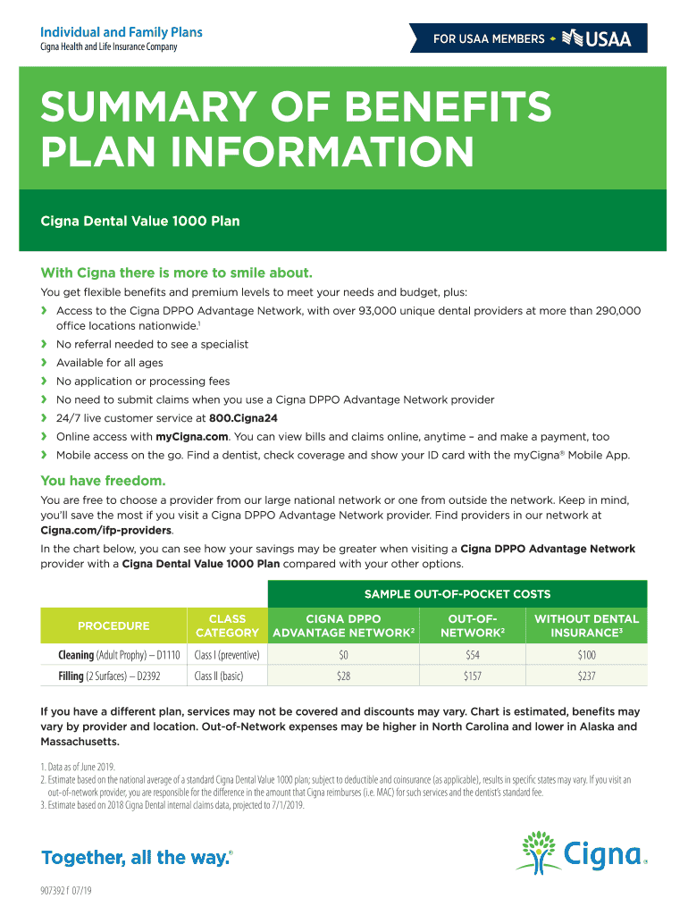 Fillable Online Cigna Dental Value 1000 Plan Fax Email Print pdfFiller